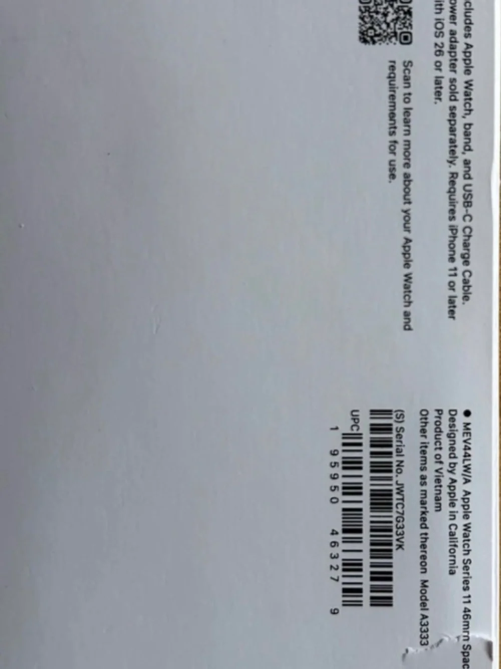 Brand New Apple Watch Series 11 (46mm, Space Gray, GPS) – Open Box